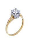 Ring 14ct Gold and white gold with Zircon