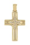 Βαπτιστικός σταυρός SAVVIDIS από χρυσό 14Κ με ζιργκόν SAVVIDIS