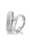 Wedding rings in 8ct Whitegold with Diamond