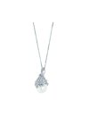 Pendant 14ct Whitegold with Pearl and Zircon
