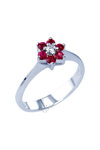 Ring 18ct with Rubies and Diamond Muse Collection