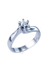 Solitaire ring  14ct White gold with Zircon