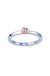 Solitaire ring 18ct White gold and Pink gold with Diamond by Breu