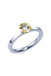 Μονόπετρο δαχτυλίδι δίχρωμο BREUNING από χρυσό 14Κ με διαμάντι