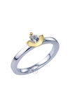 Solitaire ring 14ct White gold and Gold with Diamond by Breuning