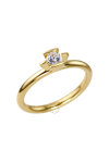 Μονόπετρο δαχτυλίδι BREUNING από χρυσό 18K με διαμάντι