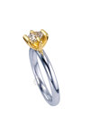 Μονόπετρο δαχτυλίδι δίχρωμο BREUNING από χρυσό 14K με διαμάντι