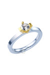 Solitaire ring 18ct Whitegold with Diamond by Breuning