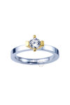 Solitaire ring 18ct Whitegold with Diamond by Breuning