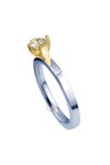 Μονόπετρο δαχτυλίδι δίχρωμο BREUNING από χρυσό 18Κ με διαμάντι