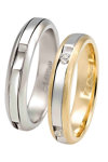 Wedding rings 14ct Gold and Whitegold With Diamonds by FaCaDoro