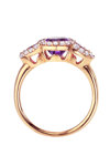 Δαχτυλίδι 18Κ Ροζ Χρυσό με Διαμάντια, Αμέθυστο και Ρουμπίνια