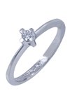 Solitaire ring 18ct Whitegold with Diamond Facadoro