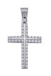 Cross 14 Carats White Gold with Zircon by TRIANTOS