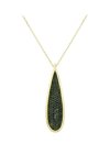 Gold Necklace 14K with Black Zircons