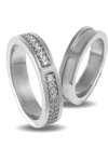 Wedding Rings in 9ct White Gold with Zircons