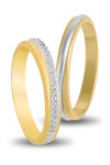 Wedding Rings in 9ct Yellow Gold and White Gold with Zircons