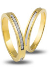 Wedding Rings in 14ct Yellow Gold and White Gold with Zircons