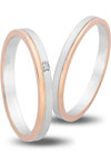 Wedding Rings in 14ct White Gold and Pink Gold with Zircon