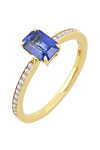 Ring 18cr Gold by SAVVIDIS with Saphire and Diamond (No 53)