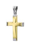 Βαπτιστικός σταυρός 14Κ Λευκόχρυσος και Χρυσός TRIANTOS