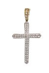 Cross 14ct White Gold and Gold with Zircon by FaCaDoro