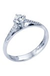 Solitaire ring 18ct Whitegold with Diamonds FaCaDoro