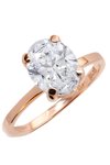 Solitaire ring 14ct Rose Gold with zircon SOLEDOR