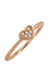 Δαχτυλίδι με καρδιά The Love Collection SAVVIDIS από ροζ χρυσό 14Κ με ζιργκόν (No 54)