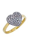 Δαχτυλίδι με καρδούλα The Love Collection από χρυσό 14Κ με ζιργκόν (No 54)