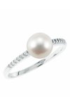 Ring 14ct White Gold with Zircon and pearl SAVVIDIS