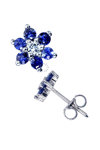 Earrings 18ct white gold with diamonds and sapphires SAVVIDIS