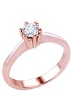Solitaire ring 14ct rose gold with zircon SAVVIDIS