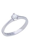 Solitaire ring 18ct white gold with diamonds by BREUNING