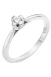 Solitaire ring 18ct white gold with diamonds FaCaDoro