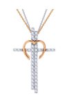 Cross 14ct white gold and rose gold with zircon SAVVIDIS