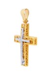 Βαπτιστικός σταυρός SAVVIDIS από χρυσό και λευκόχρυσο 14Κ με ζιργκόν