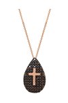 Necklace with cross 14ct rose gold with zircon SAVVIDIS