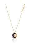 JCOU Sun & Moon 14ct Gold-Plated Sterling Silver Necklace With White Zircons And Blue Enamel