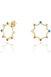 JCOU Rainbow 14ct Gold-Plated Sterling Silver Earrings With Multi-colored Zircons
