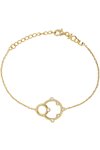 JCOU Round minimal 14ct Gold-Plated Sterling Silver Bracelet With White Zircons