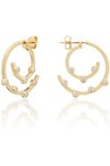JCOU Round minimal 14ct Gold-Plated Sterling Silver Earrings With White Zircons