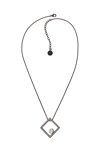 KARL LAGERFELD Geometric Pearl & Pave Square Necklace