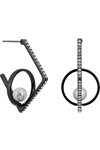 KARL LAGERFELD Geometric Pearl & Pave Interlock Earrings