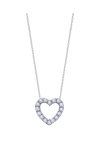 Heart Necklace in 9ct White Gold with Zircons by SAVVIDIS