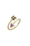 SAVVIDIS The Love Collection 9ct Gold Arrow Ring with Zircons (No 49)