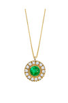 Necklace FaCaDoro 18ct Gold with Diamond 0,04ct and Emerald