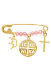 Pin 9ct Gold with crown and cross Ino&Ibo