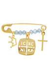 Παραμάνα Ino&Ibo με κορώνα, φυλαχτό και σταυρό από χρυσό 9K