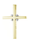Βαπτιστικός σταυρός TRIANTOS από χρυσό και ροζ χρυσό 14Κ με ζιργκόν